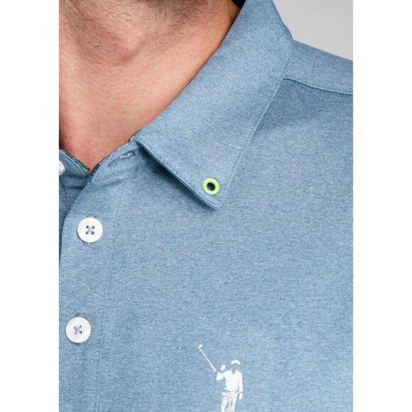 William Murray Polo Shirt Men XL Blue Golf Performance Plaid Trim Classic Preppy - Picture 5 of 11